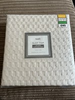 New Dunelm Slot Top  Curtains Sandstone Emerson Waffle
