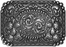 1 1/2 Antique Silver Western Floral Buckles