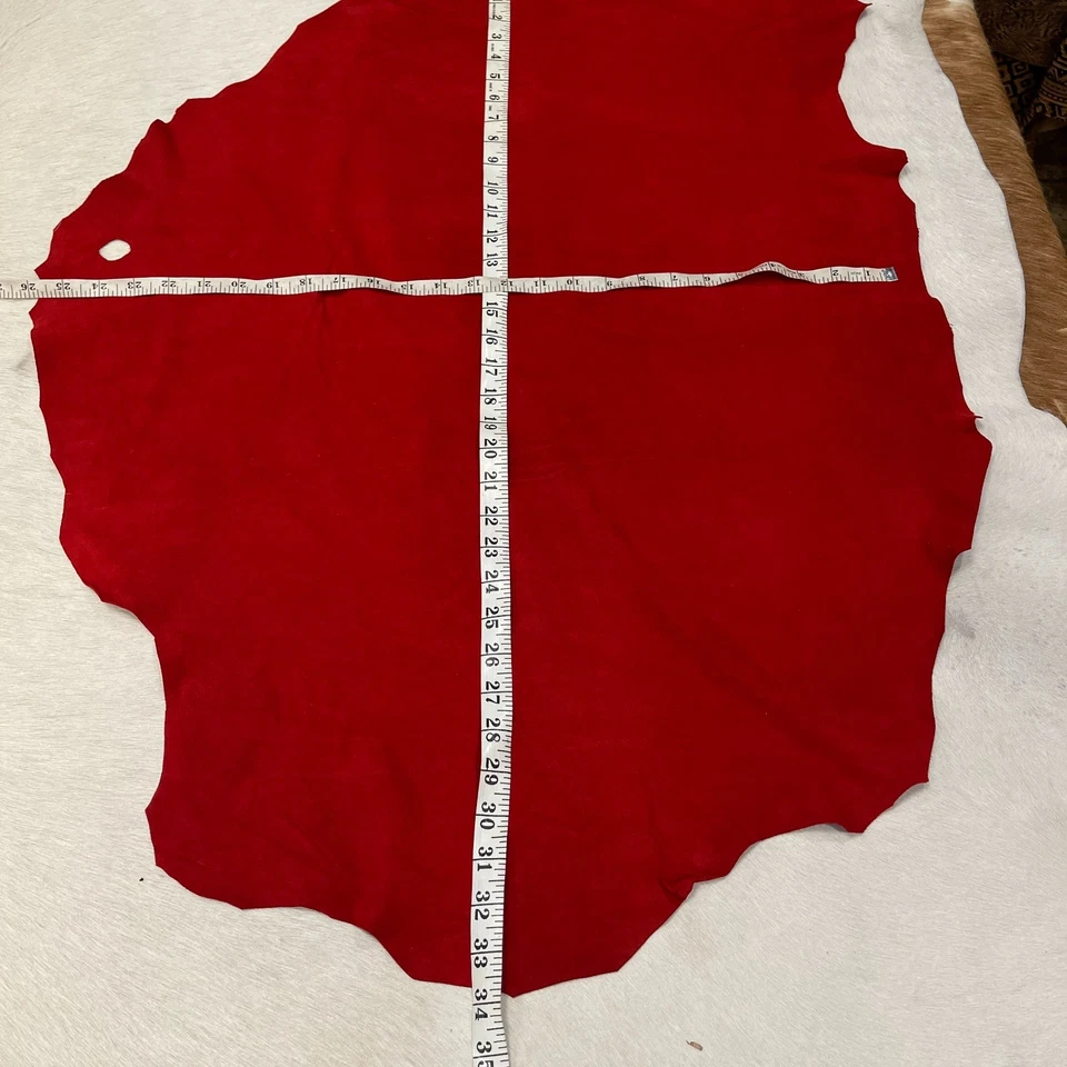 Gamuza de piel de cordero roja Avetco 6-7 pies cuadrados grado medio prenda suave calidad piel de cordero Foto 2 de 4