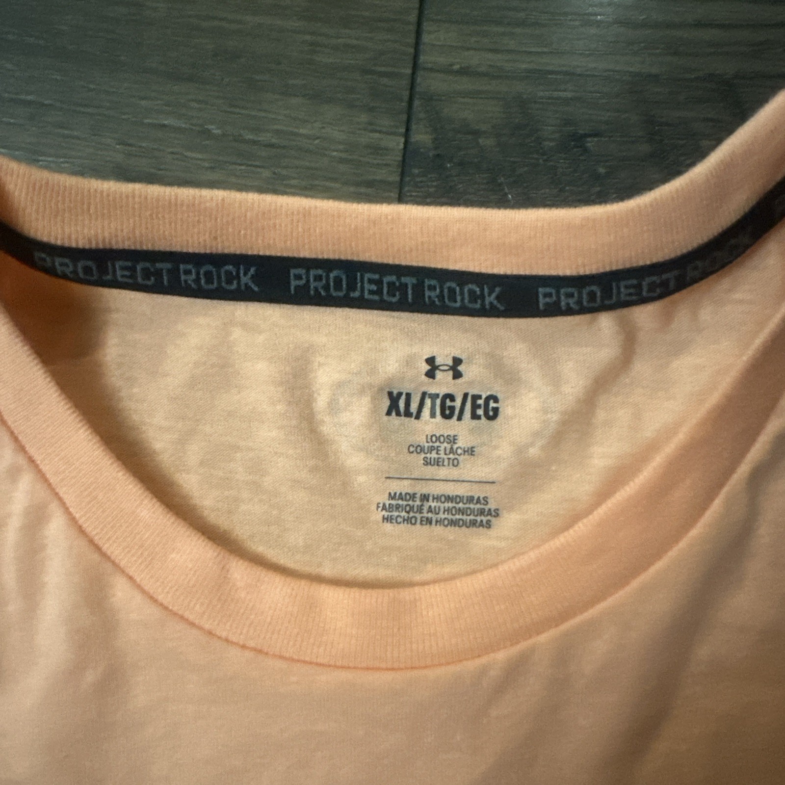 Under Armour Project Rock RSPCT Shirt Mens XL Loose Coral Orange Brahma Bull