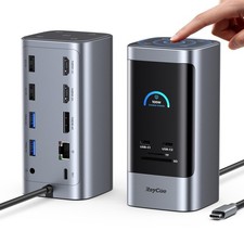 15 in 1 Laptop Docking Station 3 Monitors, Triple 8K Display with 3 HDMI, 6 U...