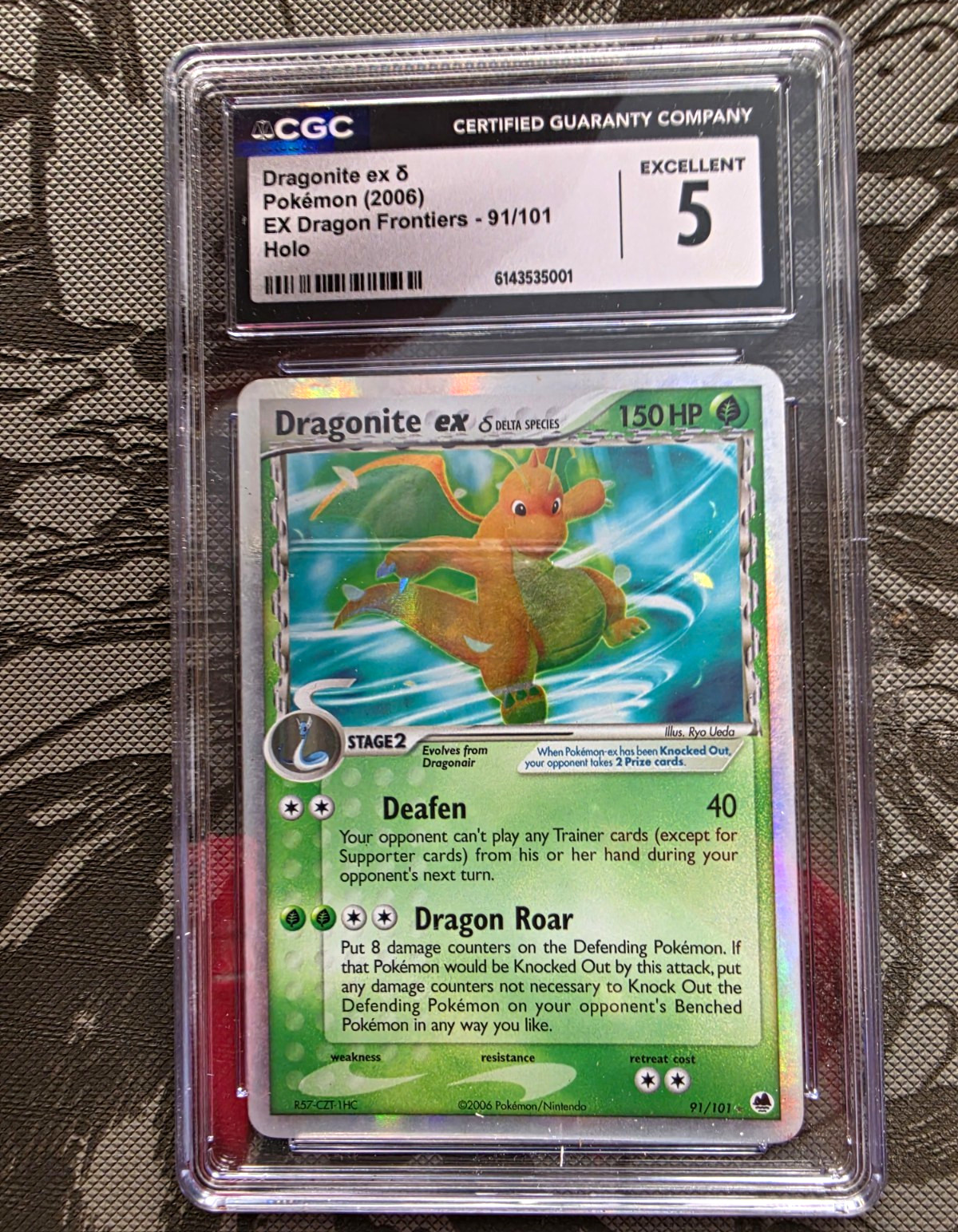 Pokemon TCG EX Dragon Frontiers Dragonite ex Holo 91/101 CGC 5