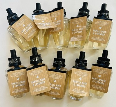 10 New Bath & Body Works VANILLA NOIR & LAVENDER 0.8 Fl Oz Wallflower Bulb Lot