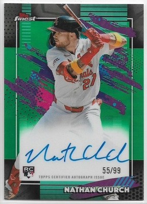 2026 Topps Finest Nathan Church #FA-NC Rookie Green Refractor Auto #'d /99
