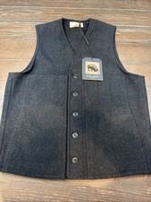 Filson Mackinaw Wool Vest  Charcoal / Black  Medium  Made in USA NWT