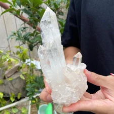 0.99lb Natural Clear White Quartz Crystal Cluster Rough Healing Specimen