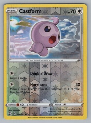 CASTFORM 116/172 C BRILLIANT STARS POKEMON REVERSE HOLO LP BRS 2022