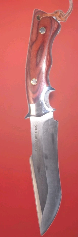 Cuchillo de caza de acero M390, espiga completa con funda de cuero al aire libre afilado hermoso  Foto 2 de 4