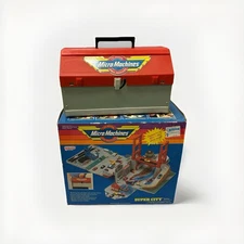 Vintage Micro Machines Super City Toolbox Playset Galoob 1988 w/ Box Incomplete