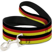 "Dog Leash 6-FEET Stripes Black/Red/Yellow Narrow 0.5\" (Us Import)"