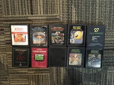 Atari 2600 Games LOT OF 10 Space Invaders, Defender, Outlaw, ￼TESTED