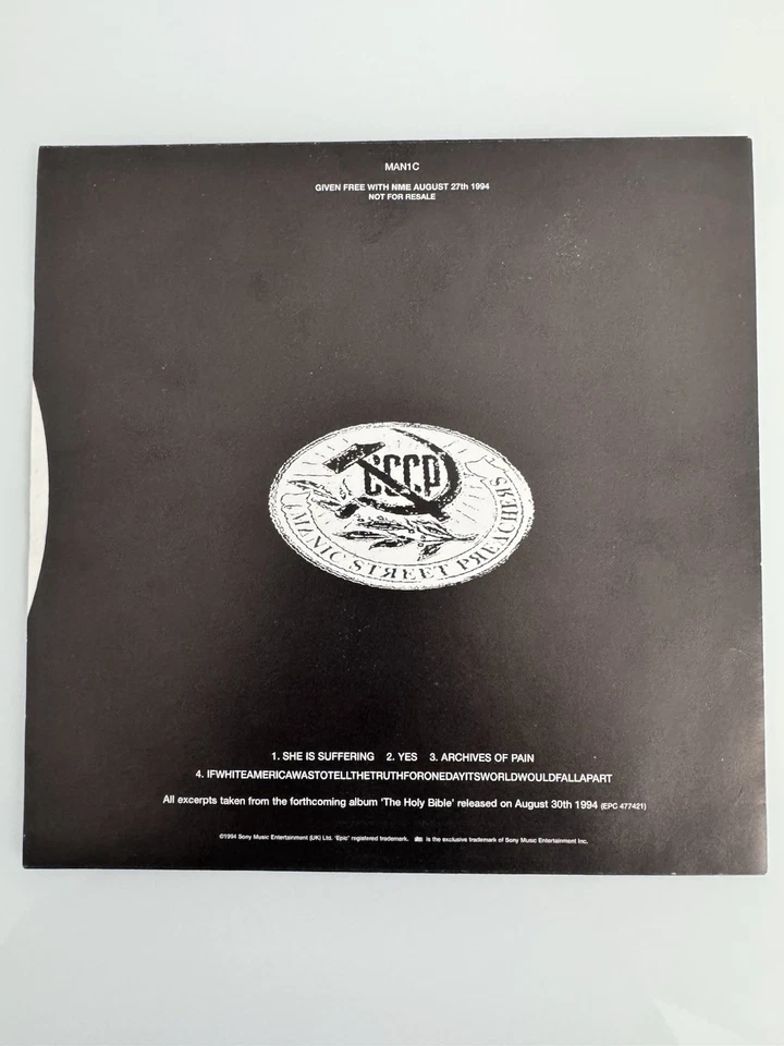 Manic Street Preachers NME Flexi-Disc 7” Single ‘Verses From The Holy Bible’ - Image 2 of 3