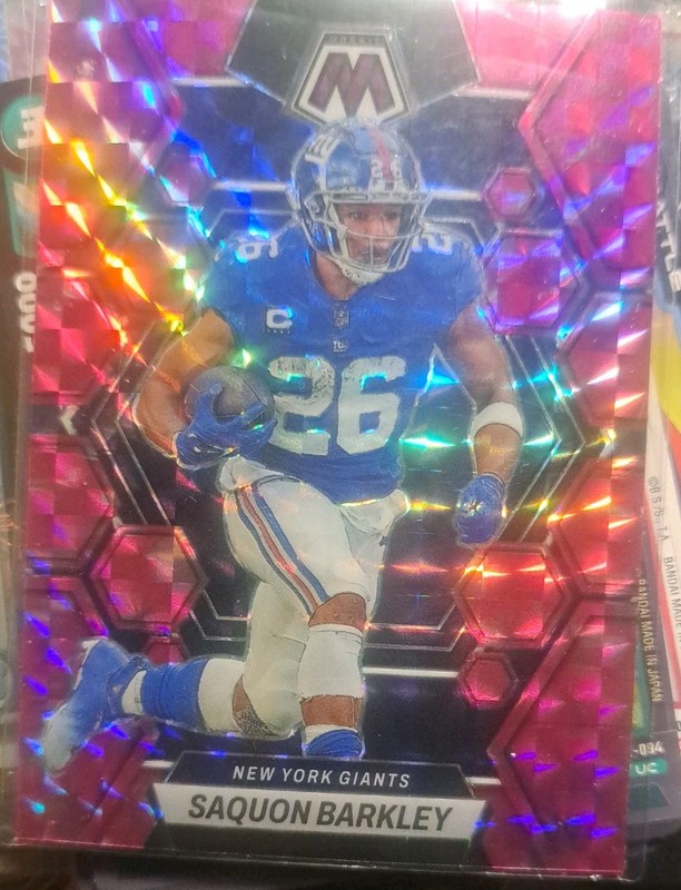 Saquon Barkley 2023 Panini Mosaic Football Pink Prizm #177 Giants
