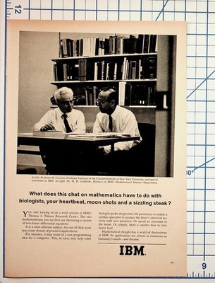 Vintage 1960s IBM Computer Ad Courant Goldstine Math Research Print