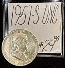 1951-S SILVER FRANKLIN HALF DOLLAR (UNC) UNCIRCULATED CONDITION! ENN COINS