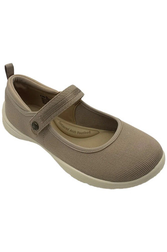 JBU women's Merry Knit Mary Jane Slip Ons Taupe