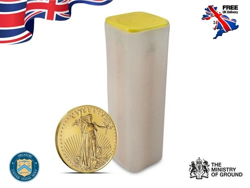 UNITED STATES MINT GOLD/PLATINUM 1/2 OZ AMERICAN EAGLE BULLION EMPTY COIN TUBE