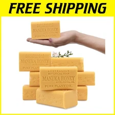 6.6 OZ Triple Milled Manuka Honey Soap with Jojoba & Shea Butter - Set of 8