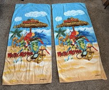 Margaritaville Vintage Beach Towel Set of 2 Caribbean Soul Jimmy Buffet 27x57&rdquo;
