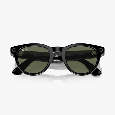 Ray-Ban Meta Headliner Smart Glasses Shiny Black G15 Green