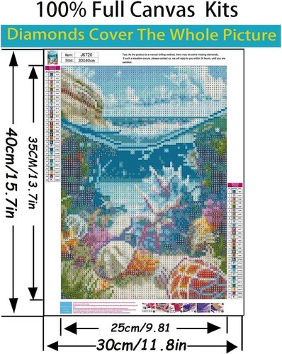 5D Diamond Painting Kits for Adults Beginners, Ocean Scenery Diamond Art, DIY Fu - Picture 5 of 7