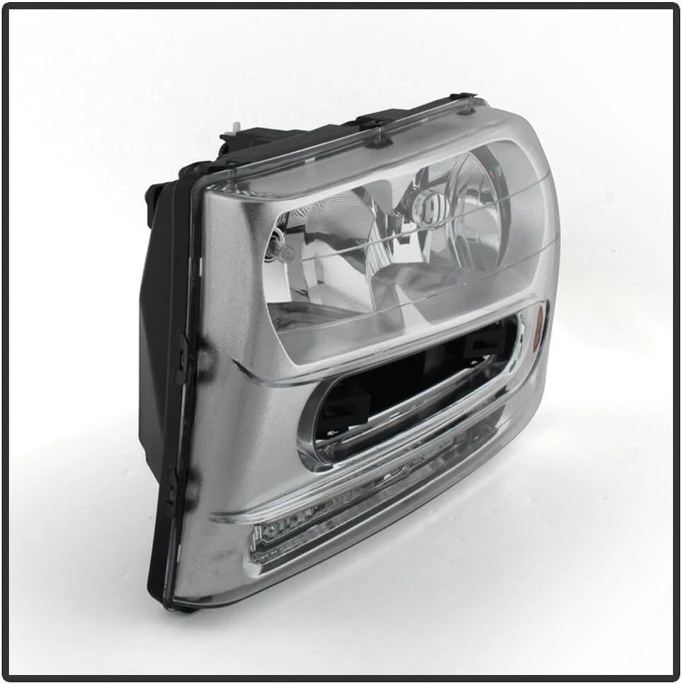 2002-2009 Chevy Trailblazer Titanium Clear Housing Headlights Pair Left+Right - Image 3 of 4