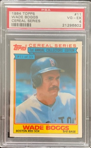 1984 Topps Cereal Series #11 Wade Boggs - Boston Red Sox  - Picture 1 of 1