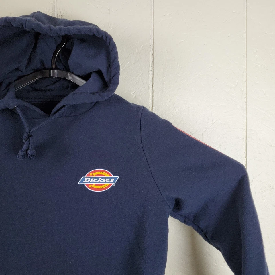 Sudadera con Capucha Dickies Para Mujer Azul Medio Manga Larga Gráfico Cordón Recortado Elástico Foto 4 de 4