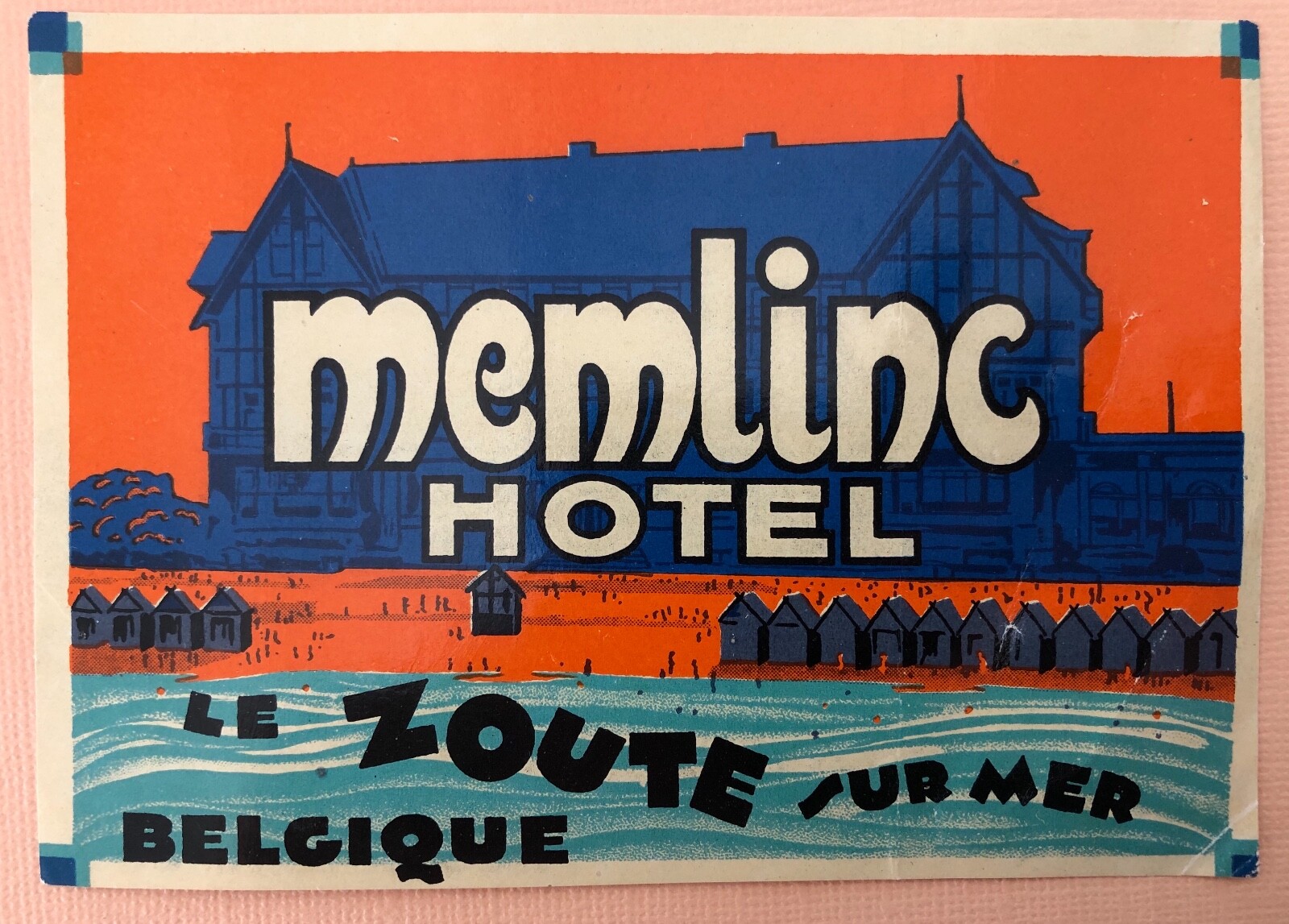 Elegant Luggage Label from Hotel Memlinc Le Zoute sur Mer Belgium-image