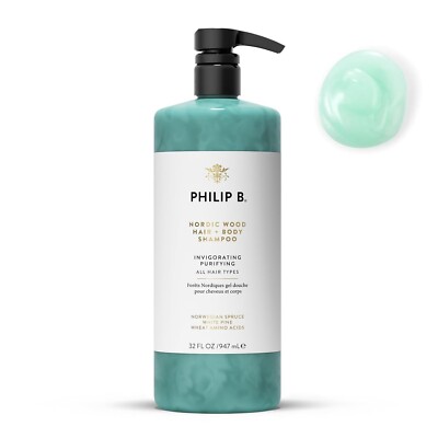 PHILIP B. NORDIC WOOD HAIR + BODY SHAMPOO Invigorating Purify, 32 fl oz / 947 mL