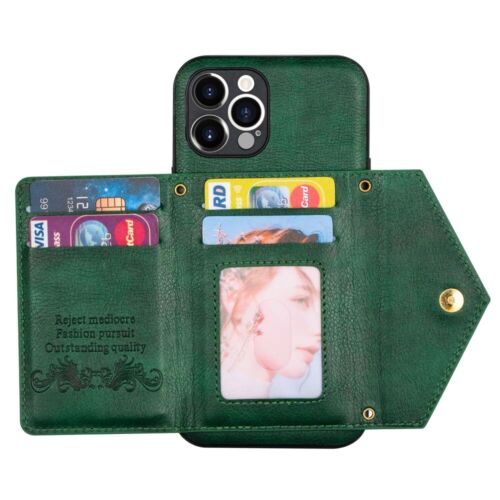 For iPhone 12 11 Pro Max XS SE 6s 7 8 Leather Wallet Card Holder Back Case Cover - Picture 45 of 48