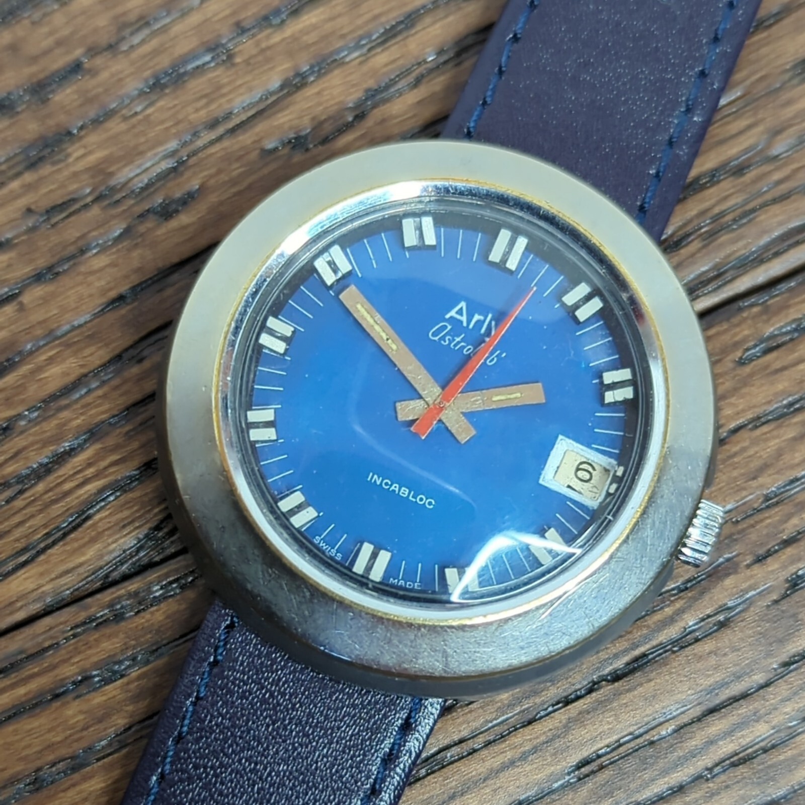 Vintage Mens 1970s Arly Astrolab Blue Dial Wrist Watch Running Slow (CB24) eBay