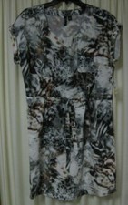 Relativity Casual Dress Drawstring Waist BluryAnima Black Brown Size PM  $82