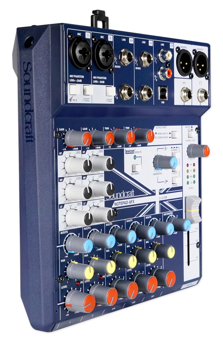 Mixer　Notepad-8FX　Interface，　USB+Effects-　Soundcraft　Podcast　8-Channel　Podcasting