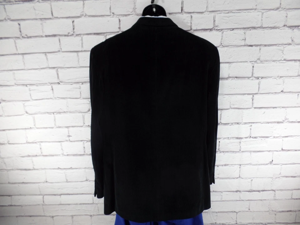 Yves Saint Laurent Hombres 42R Pana Negro Abrigo Deportivo Traje Chaqueta YSL Foto 3 de 4