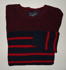 NEW MENS NAUTICA CREWNECK SWEATER NAVY AND RED STRIPED  X-LARGE XX-LARGE