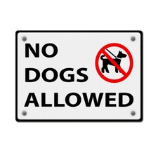 Aluminum Horizontal Metal Sign No Dogs Allowed Weatherproof Street Signage