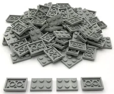 Lego 100 New Light Bluish Gray Plates 2 x 3 Studs Pieces