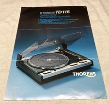 THORENS TD 115 TURNTABLE ORIGINAL COLOR PROMOTIONAL AD LEAFLET M350