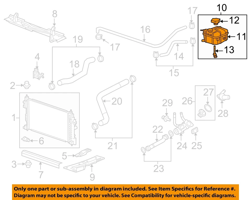 Used Engine Coolant Reservoir fits: 2014 Chevrolet Malibu Grade A Foto 3 de 4