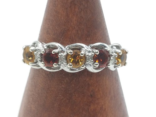 9ct White Gold Citrine & Diamonds Ring Size O, 375, Hallmarked,not scrap - Picture 5 of 12