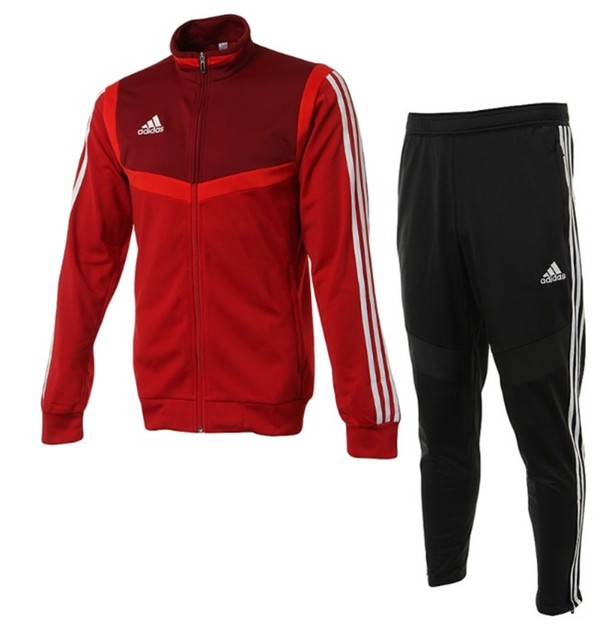 Adidas Men TIRO 19 PES Training Suit Set Red Black Soccer GYM Jacket Pant D95936 | eBay