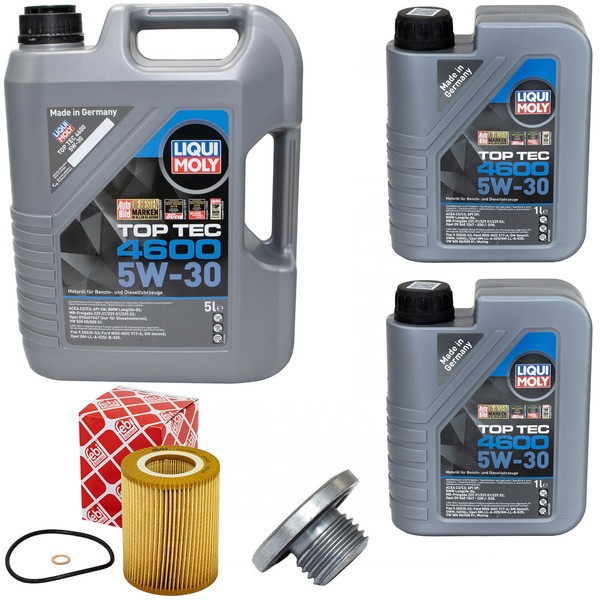 MotoröL Set 5W-30 Liqui Moly 7 Liter + ÖLfilter + Schraube FüR BMW 3Er E46 X3 X5-image