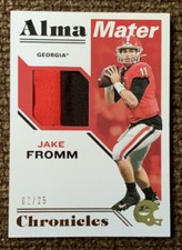 Jake Fromm 2020 Chronicles 3 Color Rookie Patch Gold /25 Alma Mater Georgia Bill
