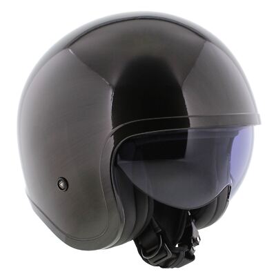 LS2 OF599 Spitfire II solid jeans gloss titanium - Open Face helmet motorcycl...