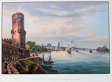 KÖLN Ansicht - prachtvolle grossformatige Aquatinta von Bleuler 1830 ORIGINAL