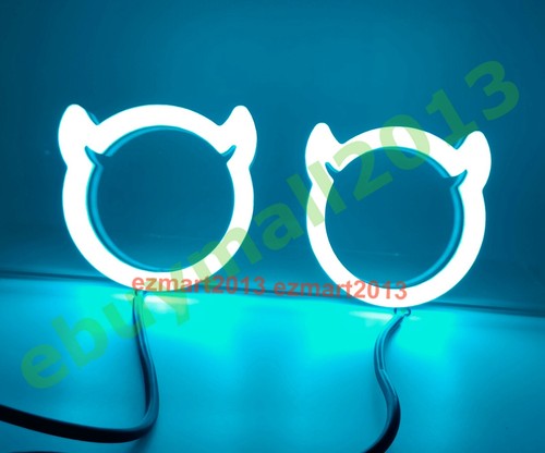 BT Kitty Cat Dynamic Chase Flow RGB Demon Devil Ox Horn Halo Ring Angel Eye DRL - Picture 5 of 26