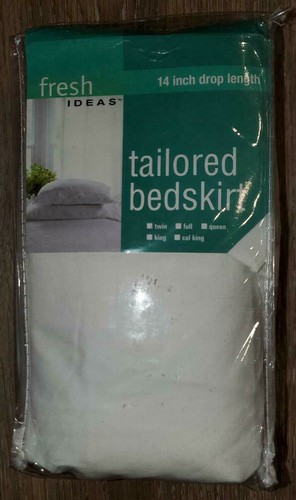 Fresh Ideas Tailored Bedskirt TWIN Size 14" Drop WHITE - Picture 2 of 2