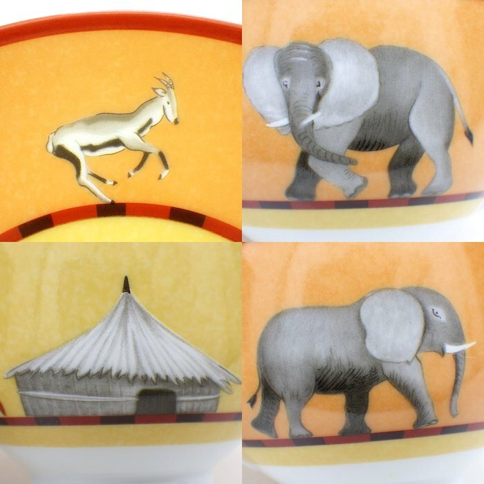 Hermes Africa Orange Tea Cup Saucer Tableware 2 set Animal Hermes Africa Orange Tea Cup Saucer Tableware 2 set Animal