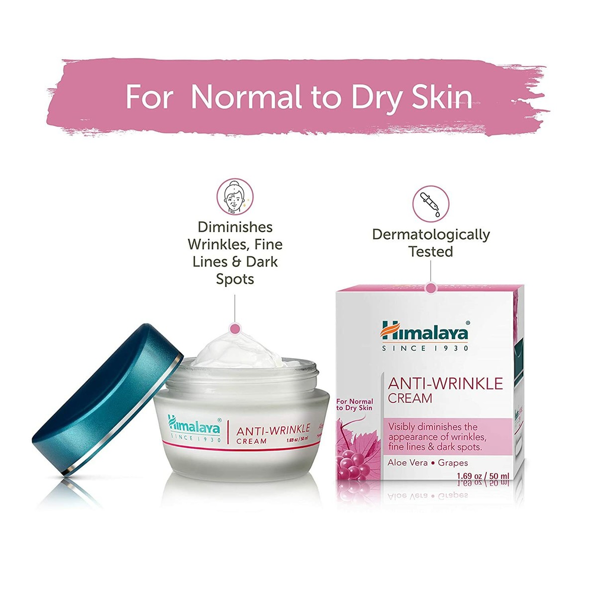 Himalaya Herbals Anti Wrinkle Cream -Reduces Wrinkles Moisturizes
